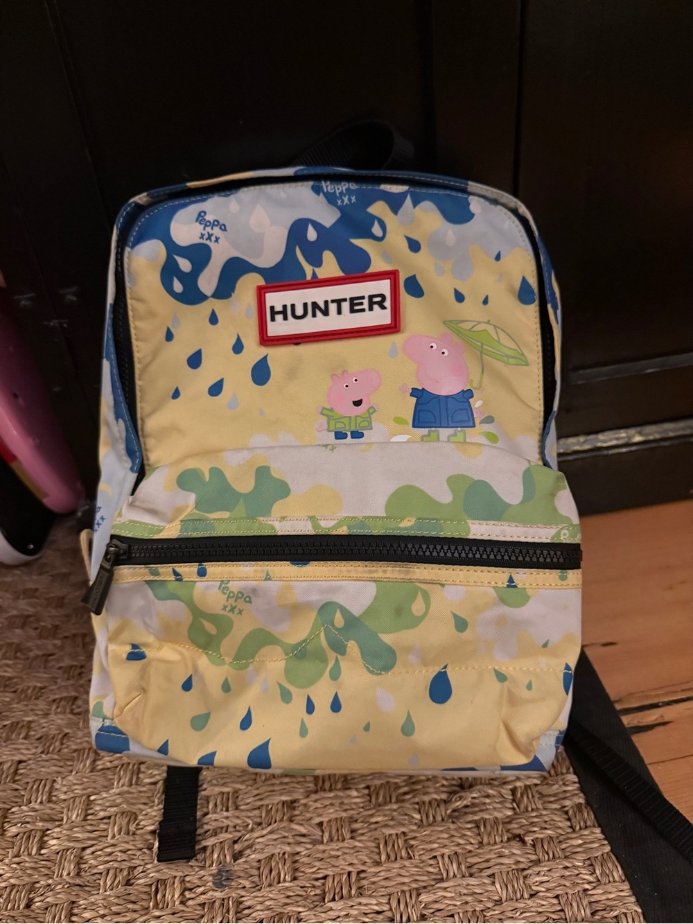 Hunter Yellow Kids Backpack with Blue and Green Accents